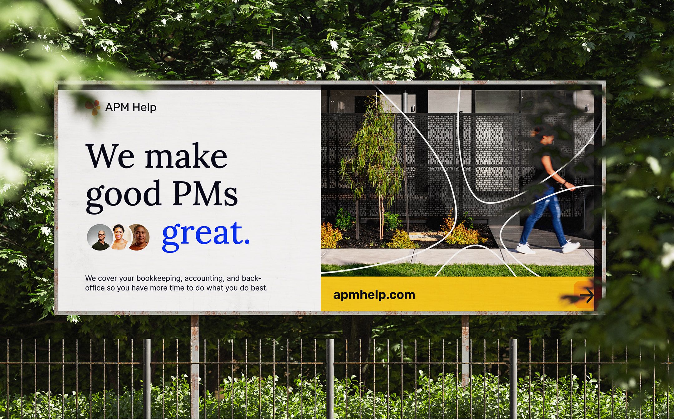 APM Help billboard: “We make good PMs great.”