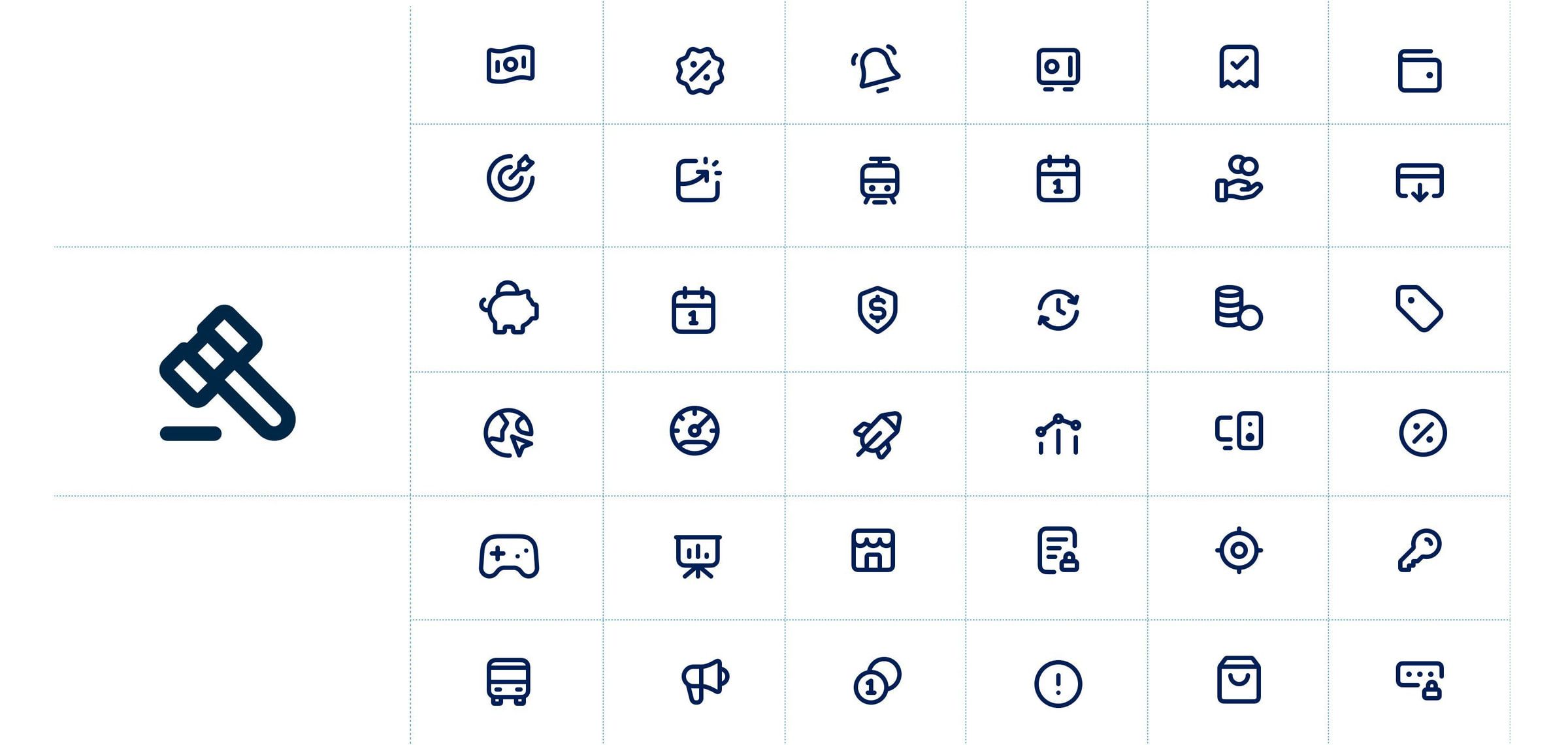 Icon set: line icons for licensing and real estate